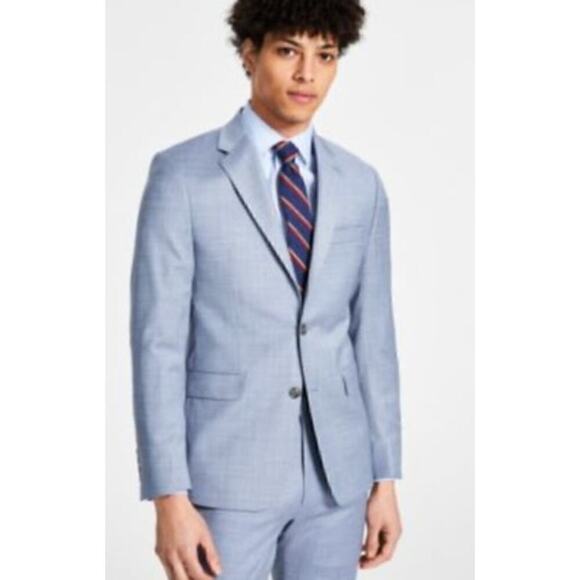 Calvin Klein Blazer Slim Fit Infinite Stretch Wrinkle Resistant Blue NWT 44 R - Picture 3 of 10